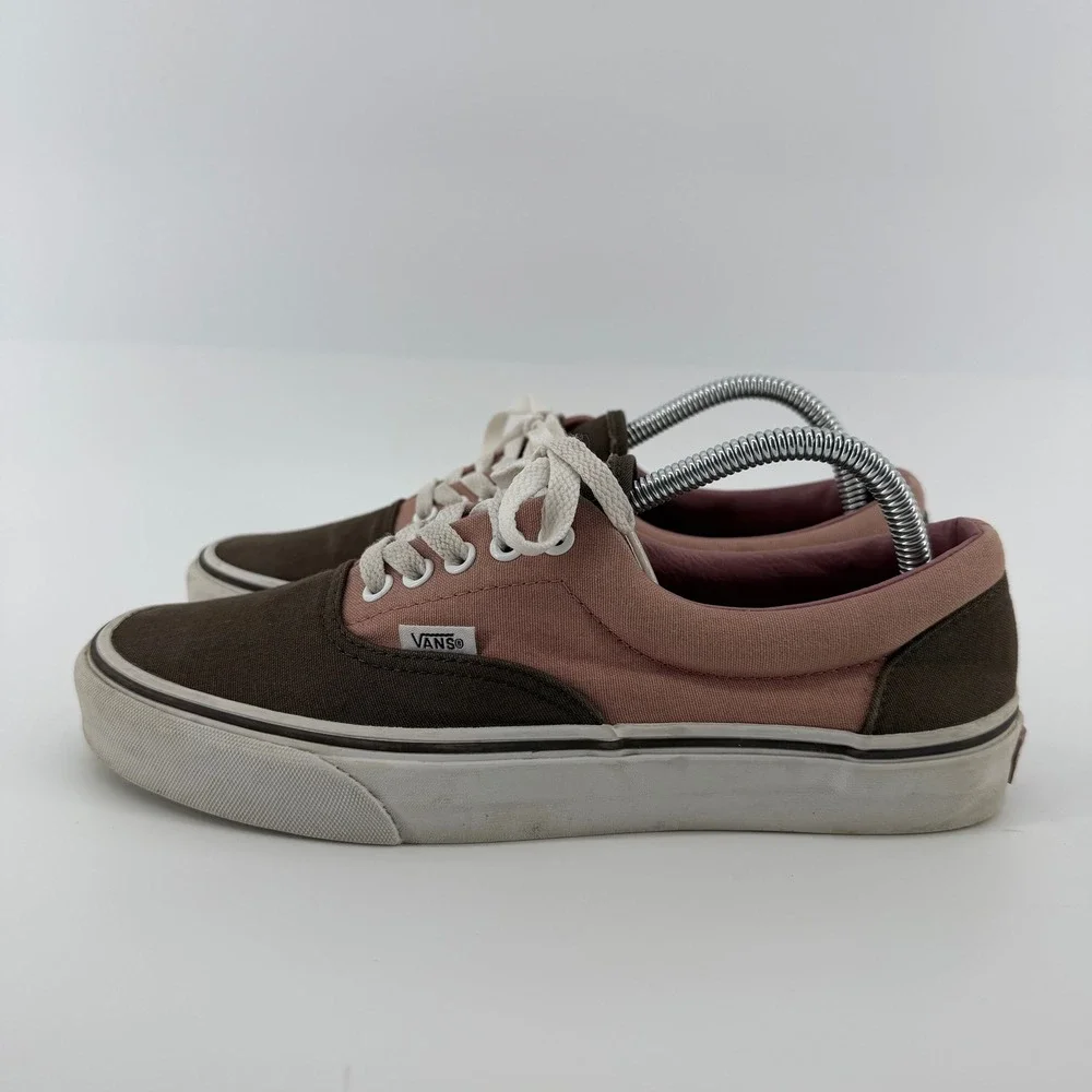 Vans Era Low Top Skate Shoes Mens 8 Brown Rose Pink Canvas Womens 9.5‎ Classic